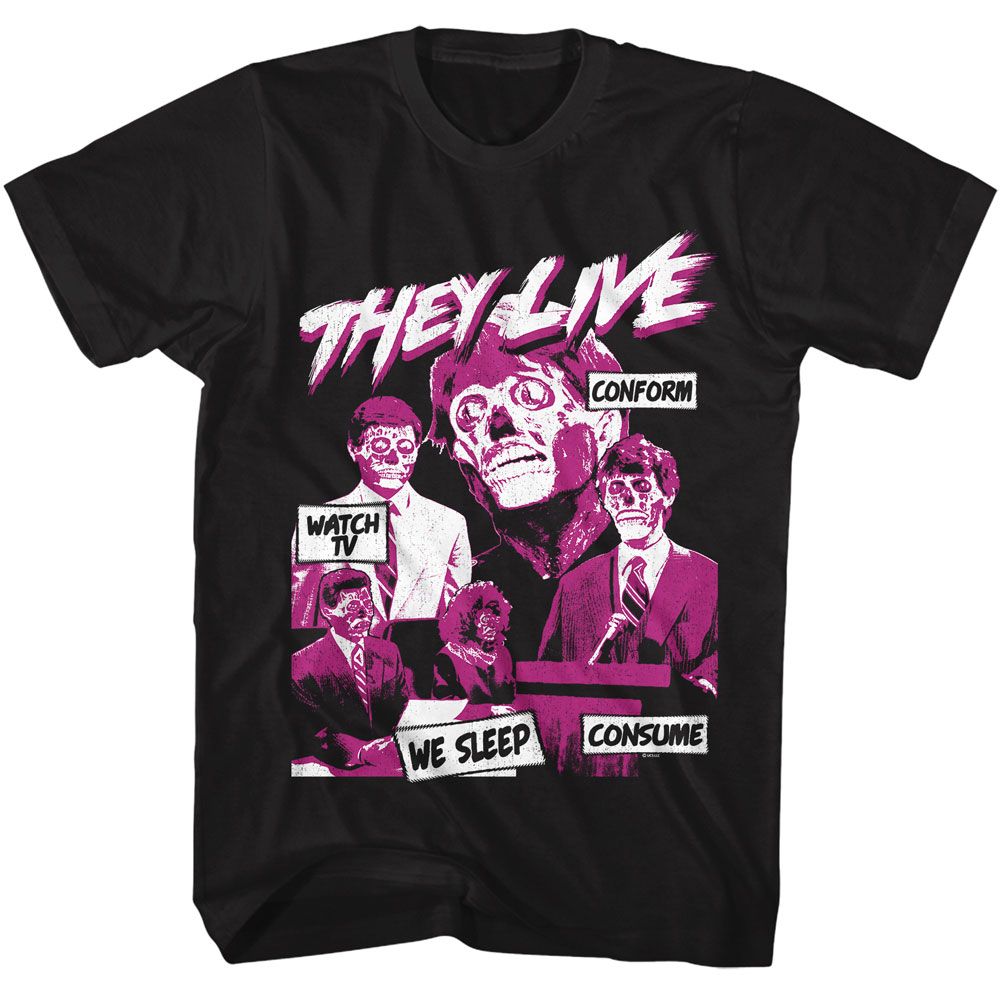 They Live Black Adult Short Sleeve Tshirt