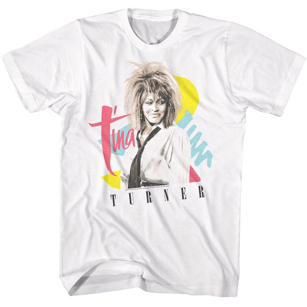 Tina Turner White Adult S/S Tshirt