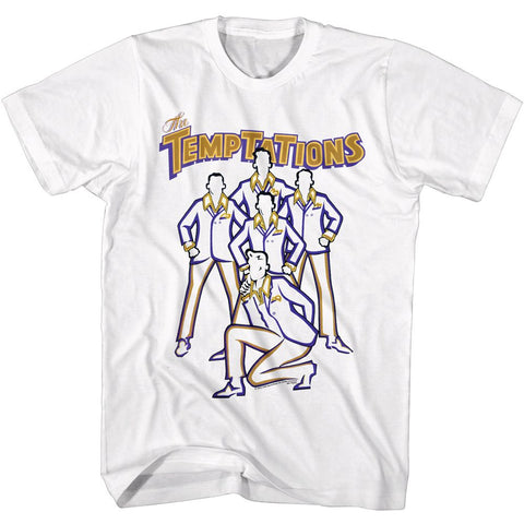 Temptations White Adult S/S Tshirt