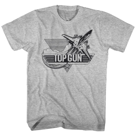 Top Gun Gray Heather Adult Short Sleeve Tshirt