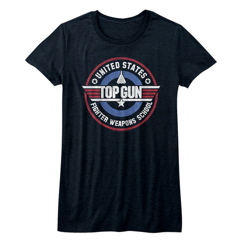 Top Gun Navy Heather Ladies Short Sleeve Tshirt