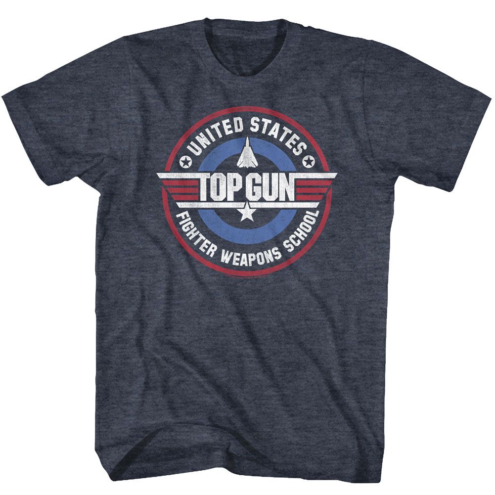 Top Gun Navy Heather Adult Short Sleeve Tshirt