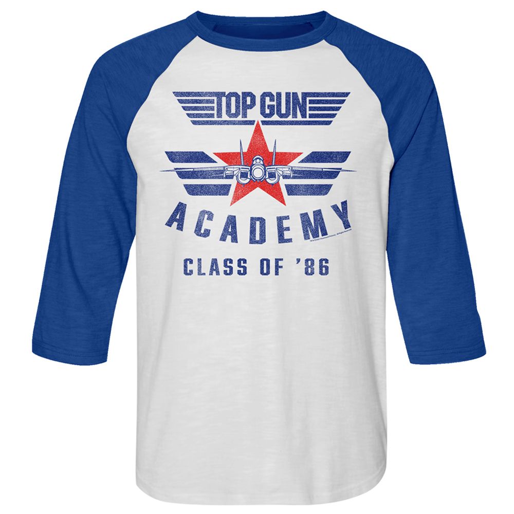 Top Gun White Heather/Vintage Royal Adult 3/4 Sleeve Raglan