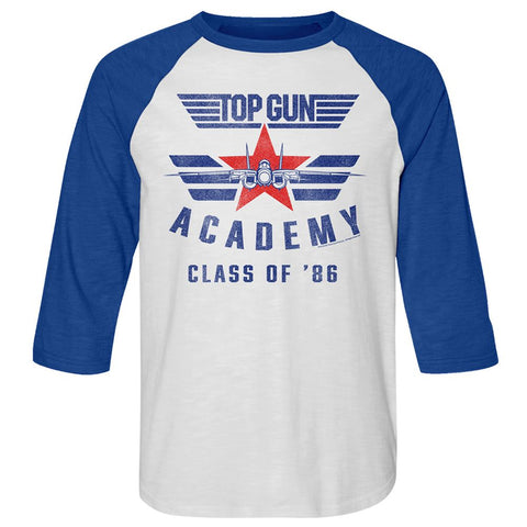 Top Gun White Heather/Vintage Royal Adult 3/4 Sleeve Raglan