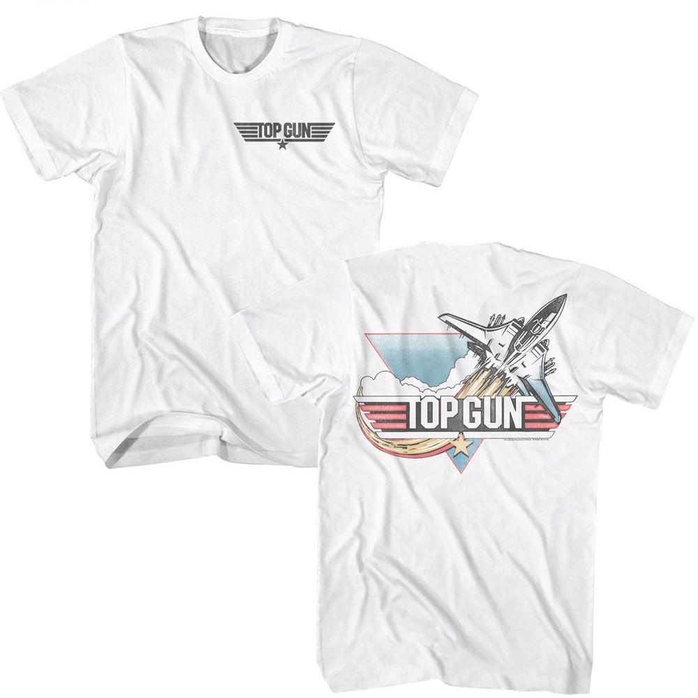 Top Gun White Adult Short Sleeve Tshirt