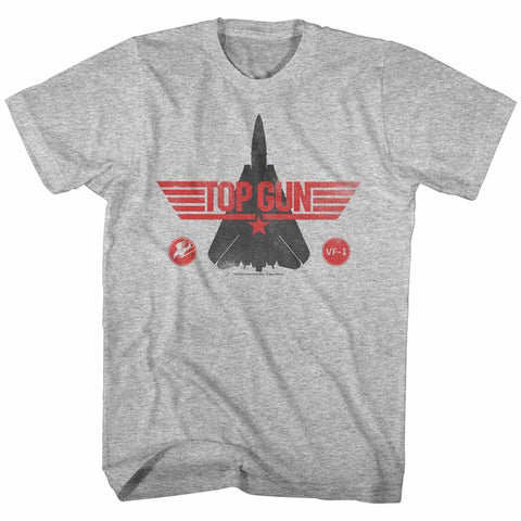 Top Gun Gray Heather Adult Short Sleeve Tshirt