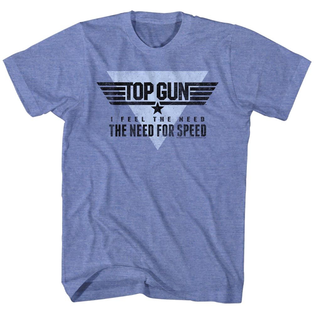 Top Gun Light Blue Heather Adult Short Sleeve Tshirt