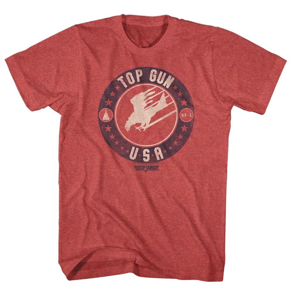 Top Gun Red Heather Adult Short Sleeve Tshirt