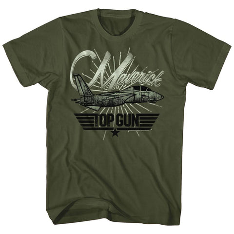 Top Gun Military Green Adult Short Sleeve Tshirt