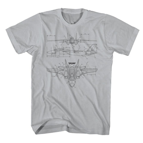 Top Gun Gray Heather Adult Short Sleeve Tshirt