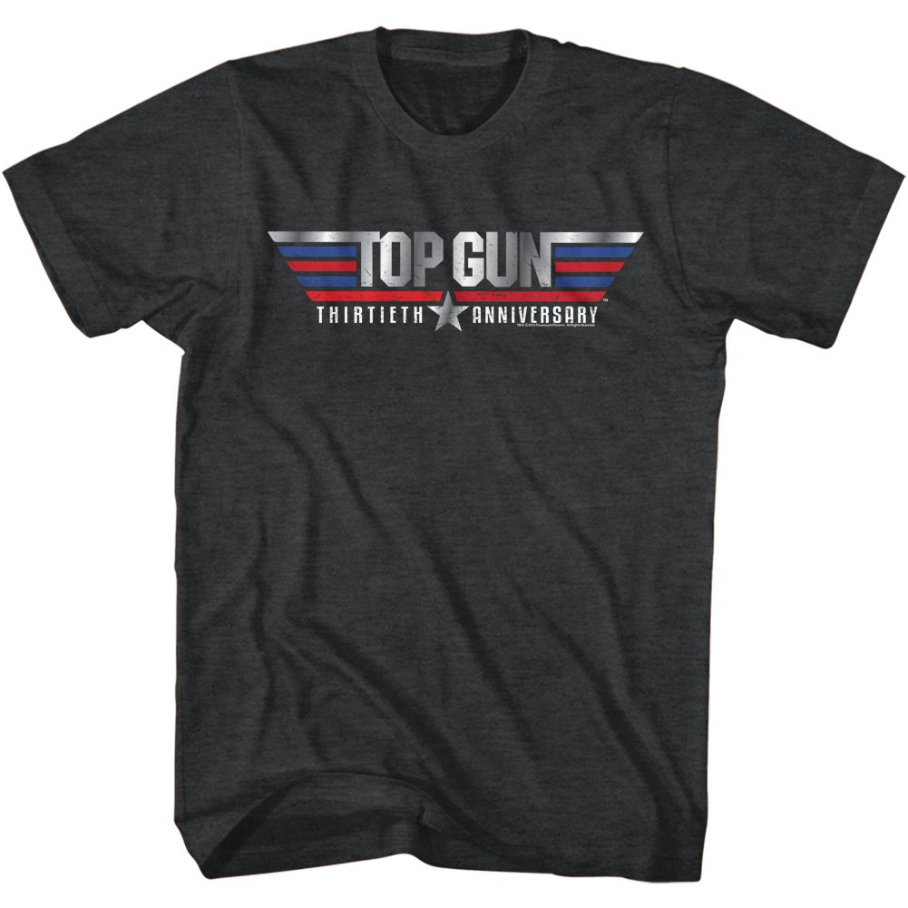 Top Gun Black Heather Adult Short Sleeve Tshirt