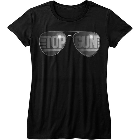 Top Gun Black Ladies Short Sleeve Tshirt