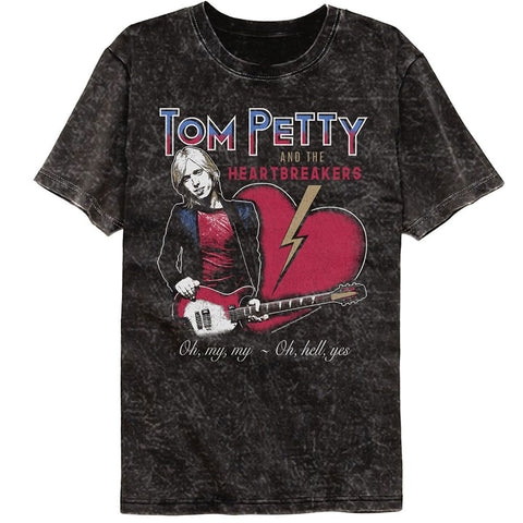Tom Petty Black Adult S/S Mineral Wash Tshirt
