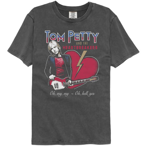 Tom Petty Pepper Adult S/S Washed Black Tshirt