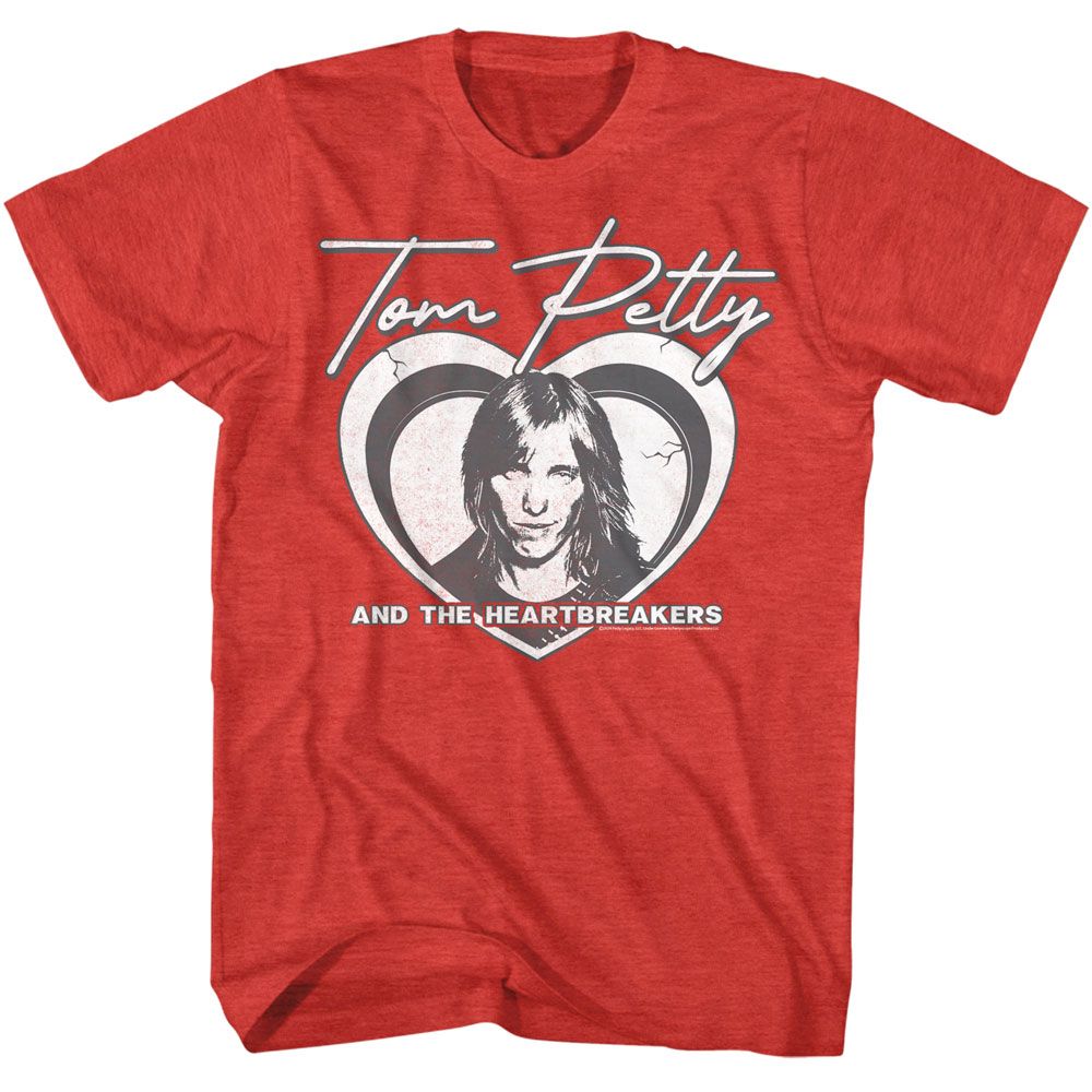 Tom Petty Red Heather Adult S/S Tshirt