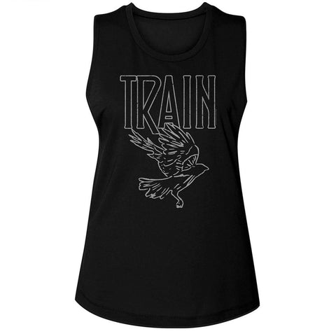 Train Black Ladies Muscle Tank