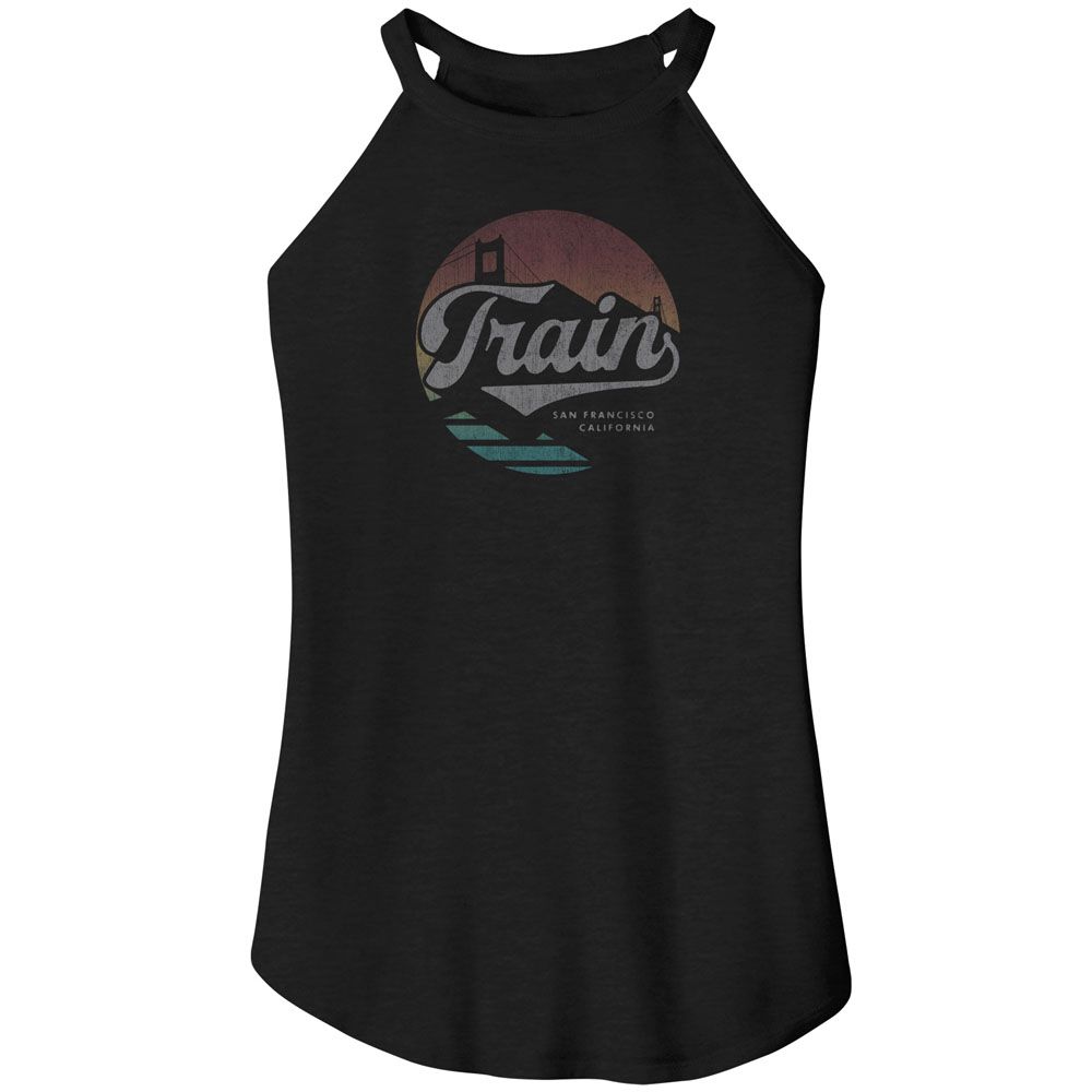 Train Black Ladies Sleeveless Rocker Tank