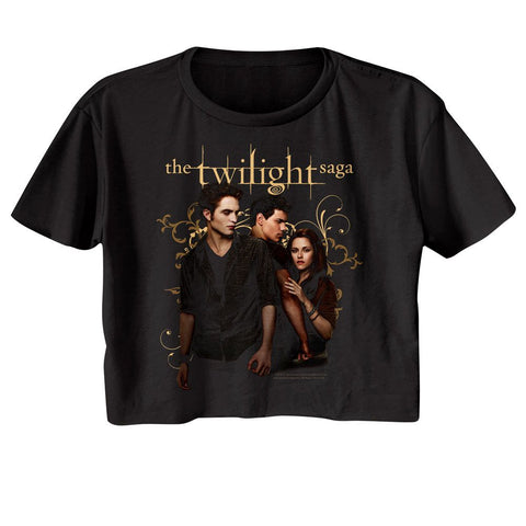 Twilight Black Ladies Short Sleeve Festival Cali Crop