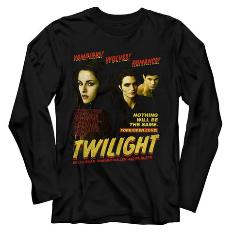 Twilight Black Adult Long Sleeve Tshirt