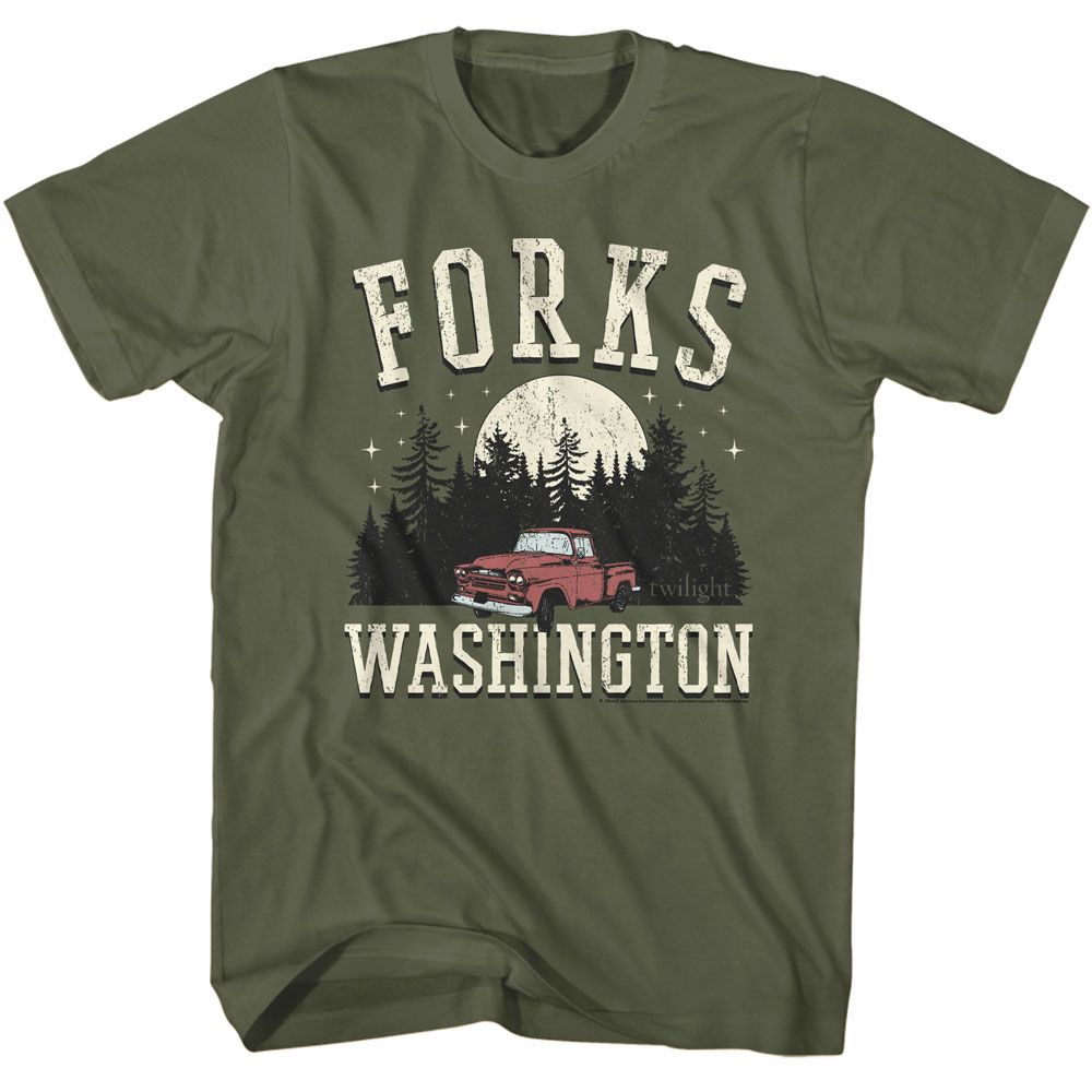 Twilight Military Green Adult Short Sleeve Tshirt