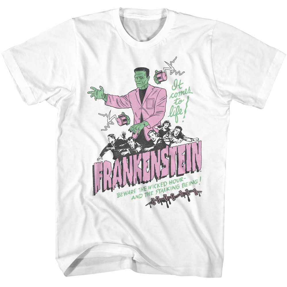 Universal Monsters White Adult Short Sleeve Tshirt
