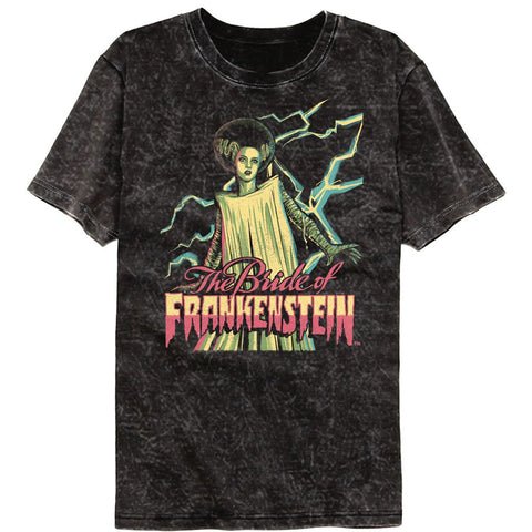 Universal Monsters Black Adult Short Sleeve Mineral Wash Tshirt