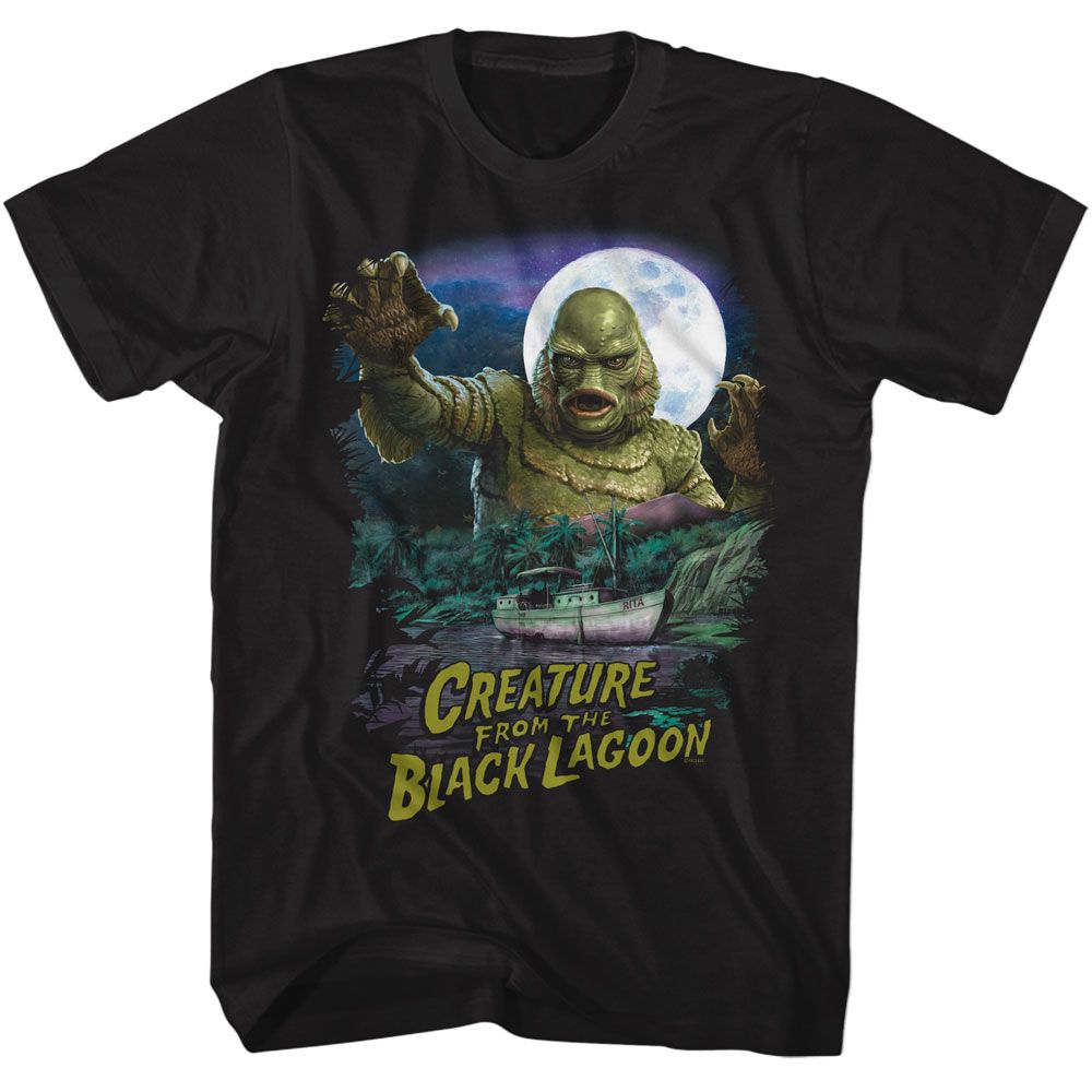 Universal Monsters Black Adult Short Sleeve Tshirt