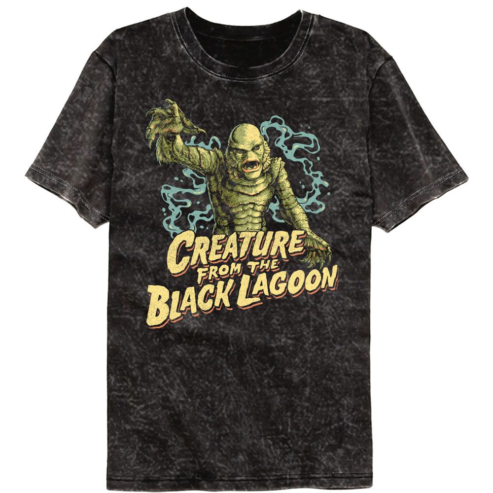Universal Monsters Black Adult Short Sleeve Mineral Wash Tshirt