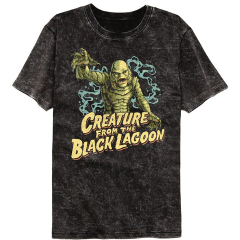 Universal Monsters Black Adult Short Sleeve Mineral Wash Tshirt