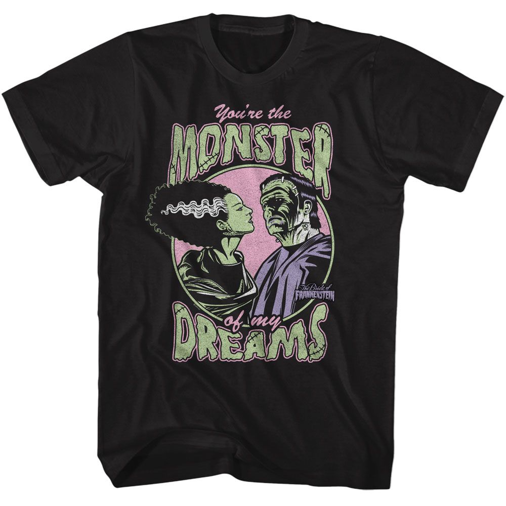 Universal Monsters Black Adult Short Sleeve Tshirt