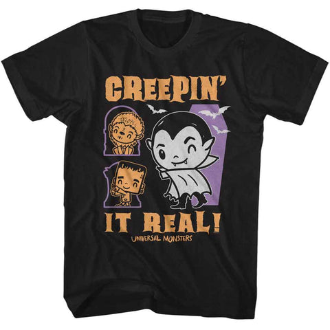 Universal Monsters Black Adult Short Sleeve Tshirt