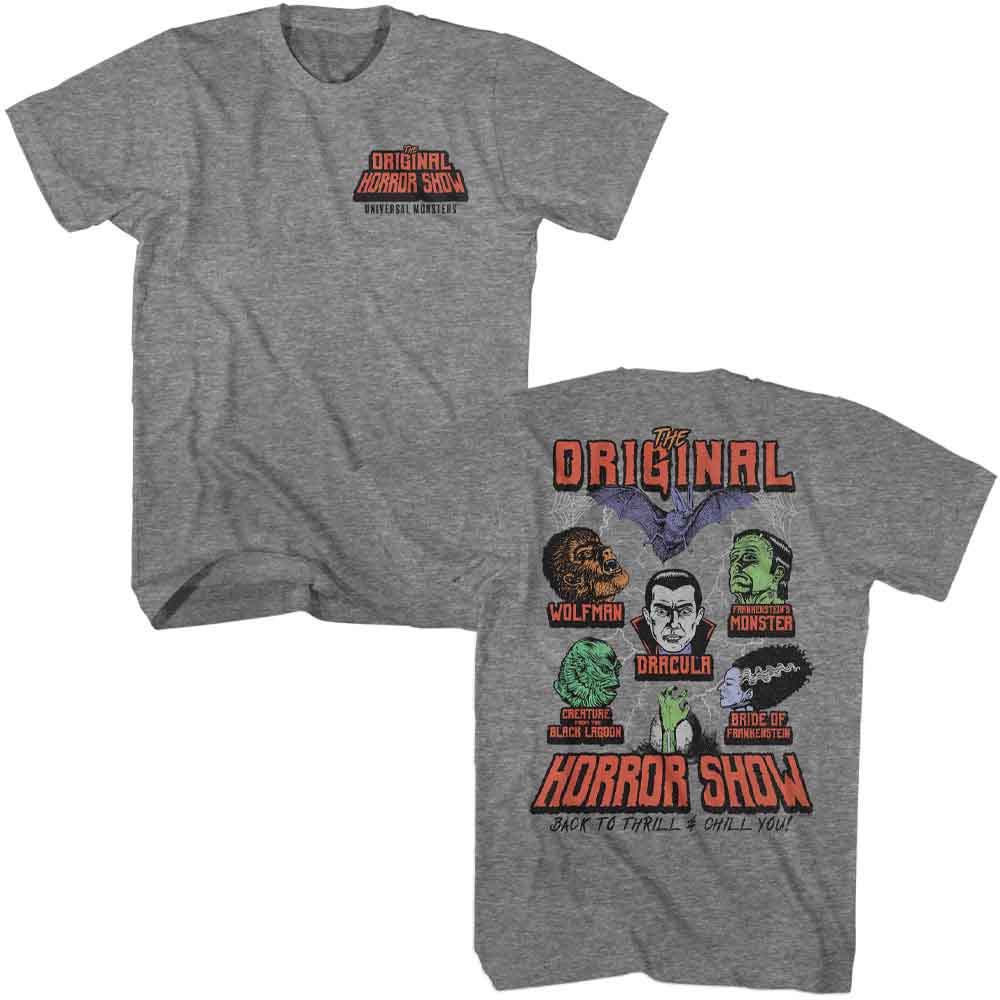 Universal Monsters Graphite Heather Adult Short Sleeve Tshirt