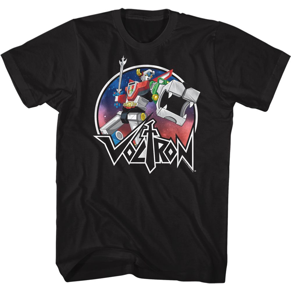 Voltron Black Adult Short Sleeve Tshirt