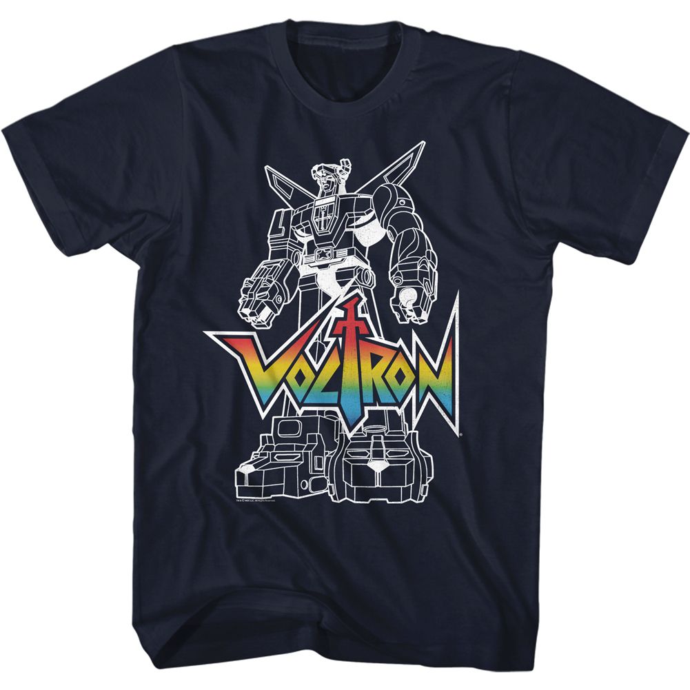 Voltron Navy Adult Short Sleeve Tshirt