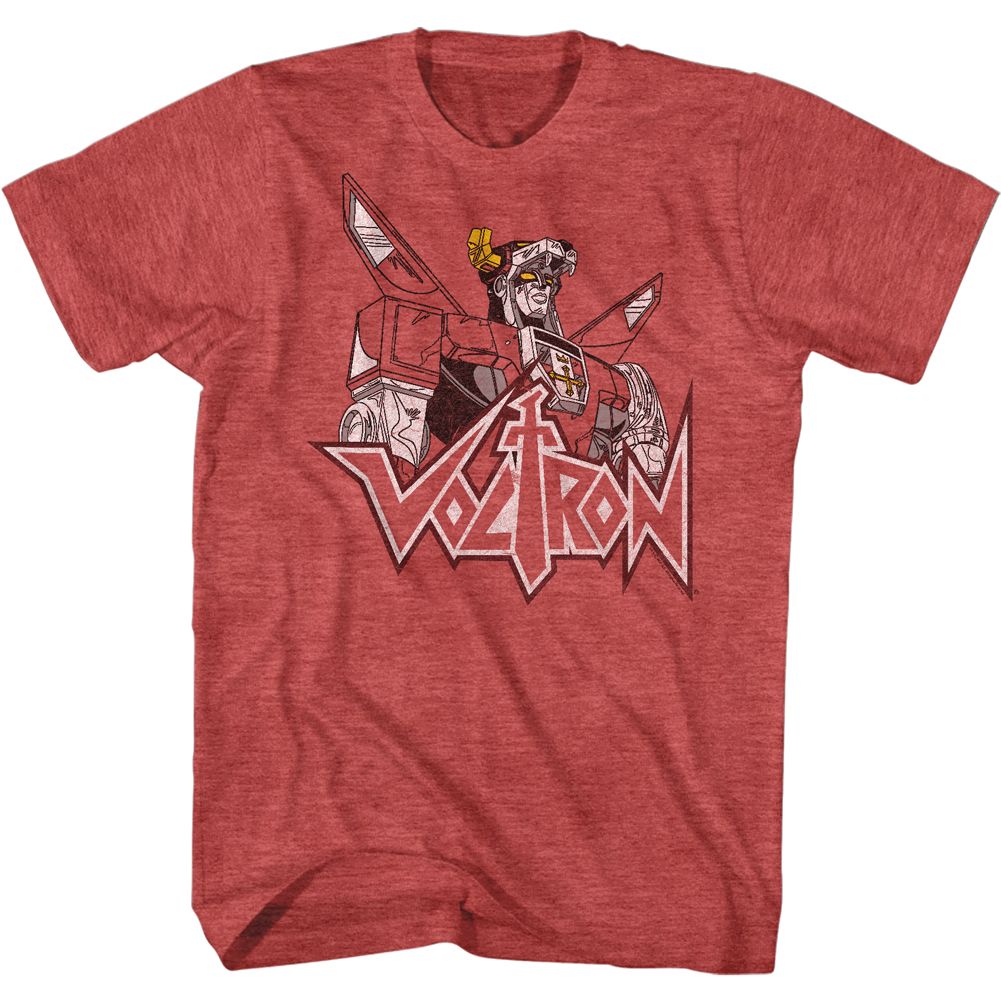 Voltron Red Heather Adult Short Sleeve Tshirt