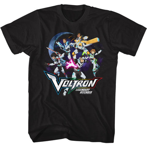 Voltron Black Adult Short Sleeve Tshirt