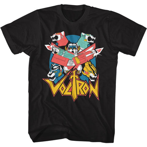 Voltron Black Adult Short Sleeve Tshirt
