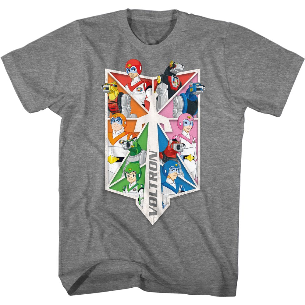 Voltron Graphite Heather Adult Short Sleeve Tshirt