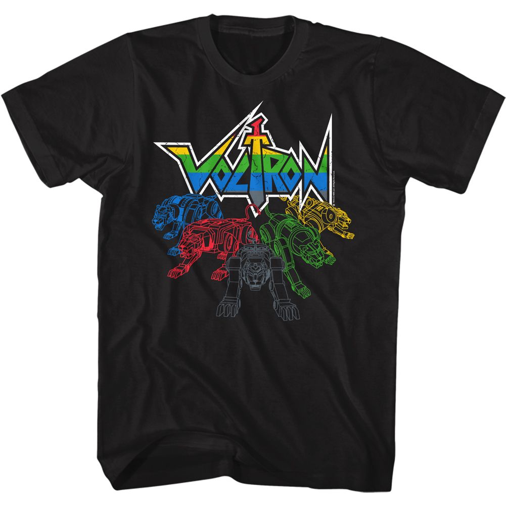 Voltron Black Adult Short Sleeve Tshirt