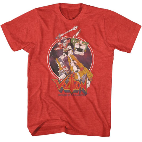 Voltron Red Heather Adult Short Sleeve Tshirt
