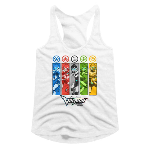 Voltron White Ladies Slimfit Racerback
