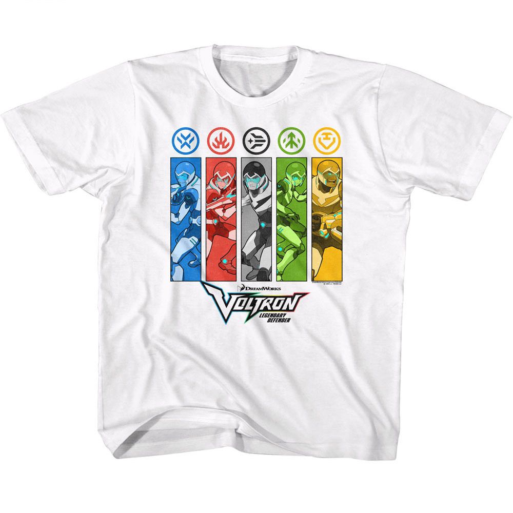 Voltron White Youth Short Sleeve Tshirt