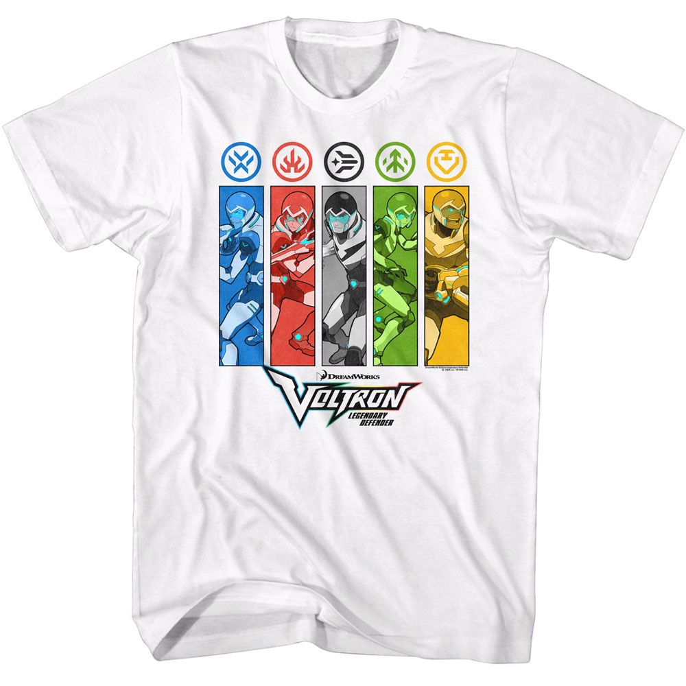 Voltron White Adult Short Sleeve Tshirt
