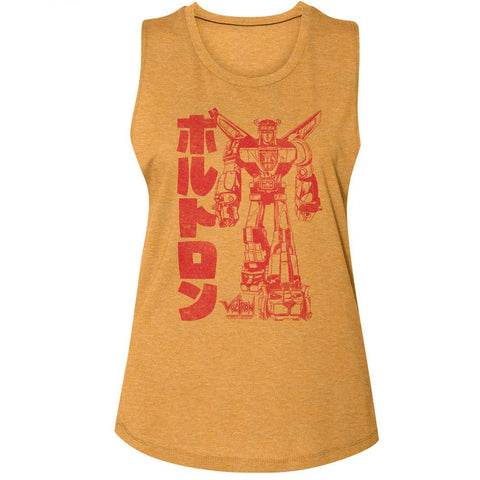 Voltron Antique Gold Ladies Muscle Tank
