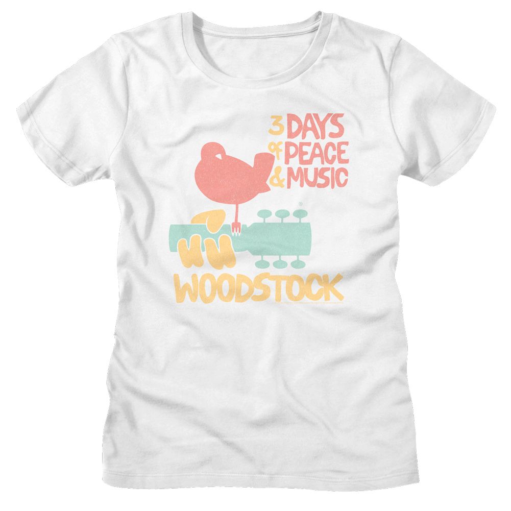 Woodstock White Ladies S/S Tshirt