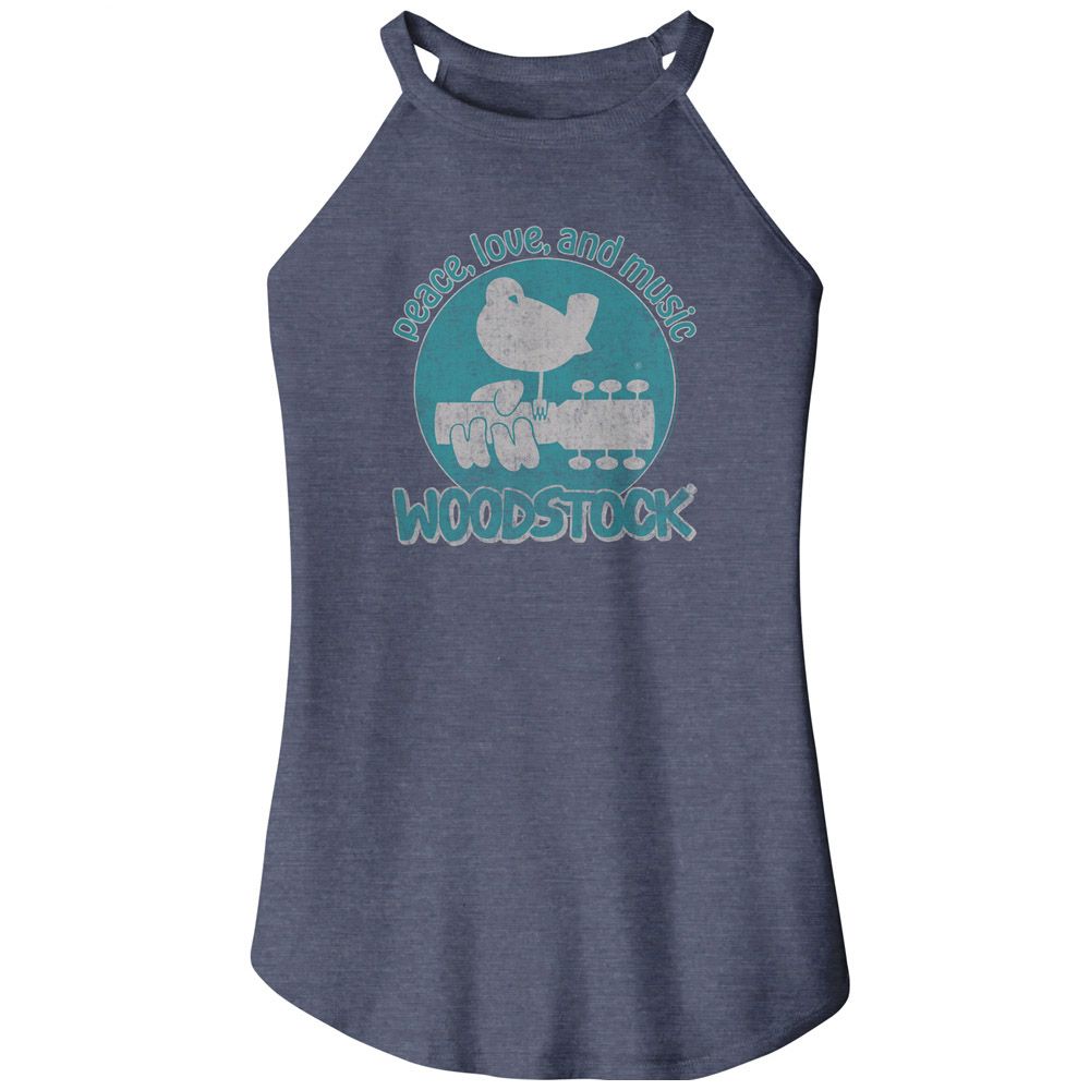 Woodstock Navy Frost Ladies Sleeveless Rocker Tank