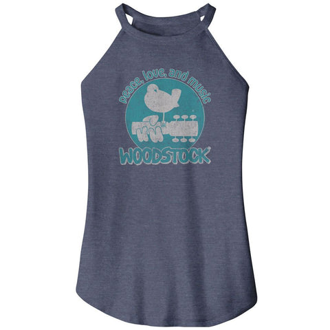 Woodstock Navy Frost Ladies Sleeveless Rocker Tank