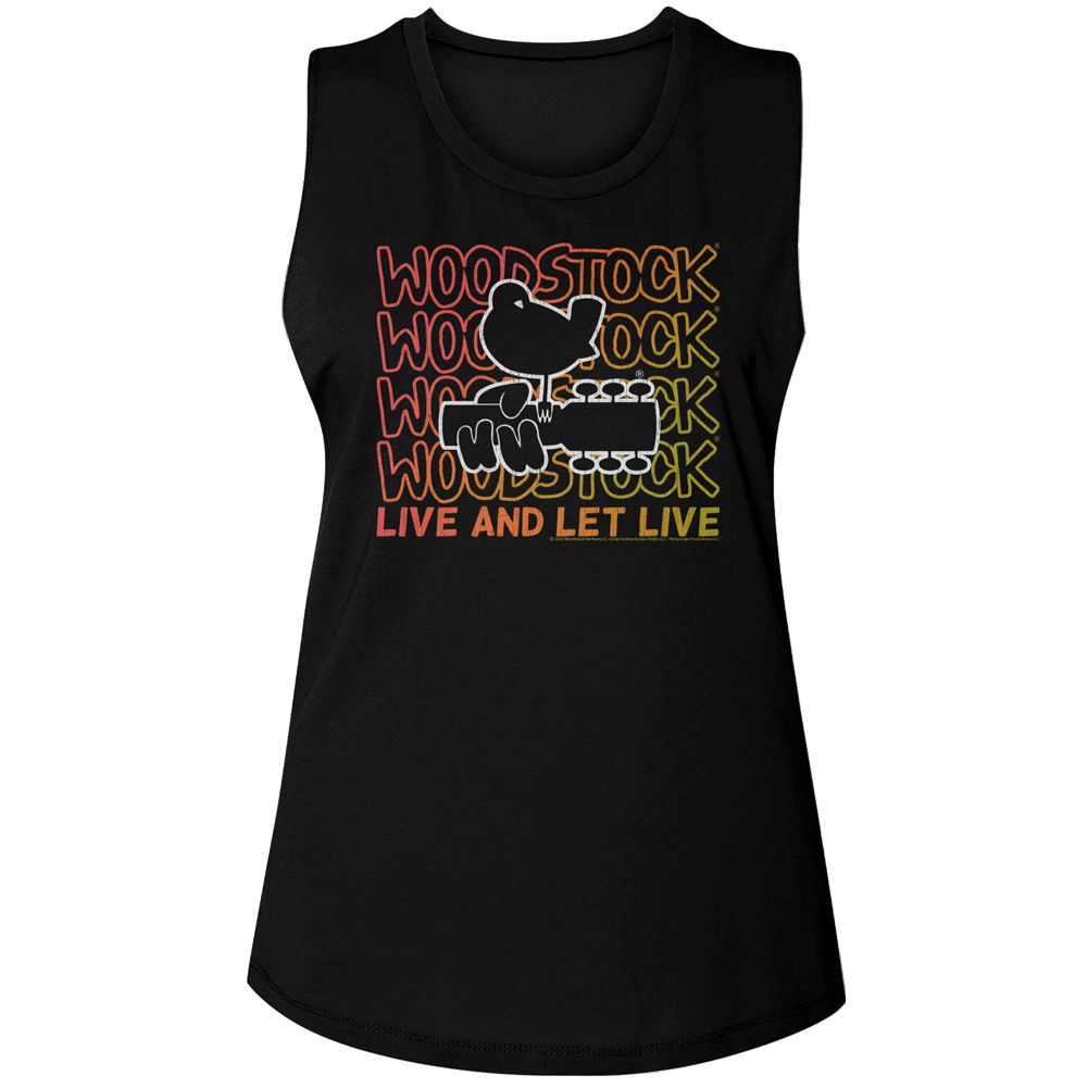 Woodstock Black Ladies Muscle Tank