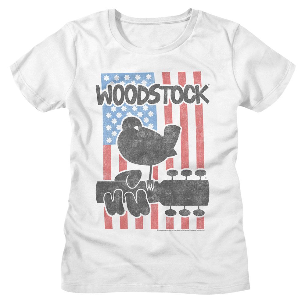 Woodstock White Ladies S/S Tshirt