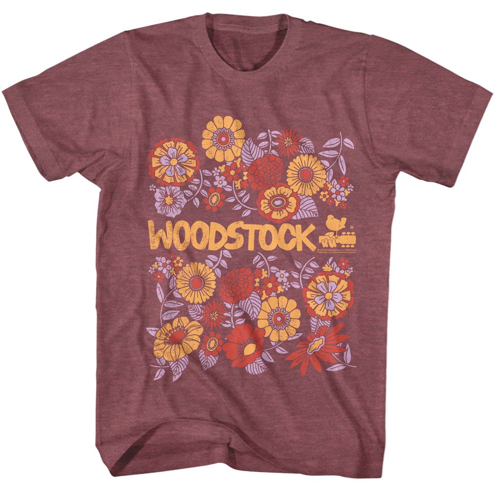 Woodstock Vintage Maroon Heather Adult S/S Tshirt